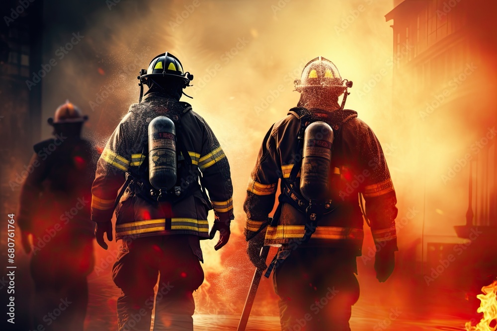 Fototapeta premium Firefighters background