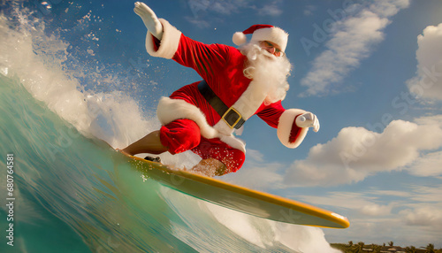 Santa Clause Surfing on a day off