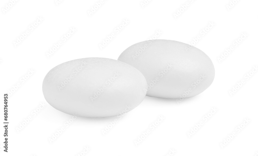 Two tasty bubble gums isolated on white