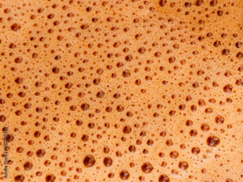 close up coffee with foam texture