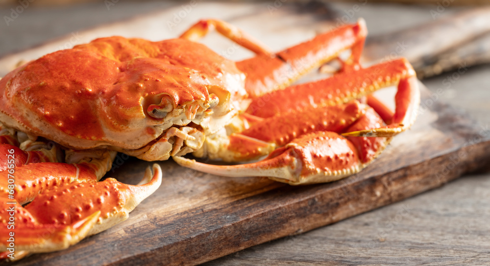 Close-up of fresh snow crab, Steamed snow crab
