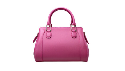 pink handbag with white and gold accents. On a transparent background. png file
