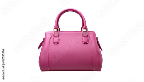 pink handbag with white and gold accents. On a transparent background. png file
