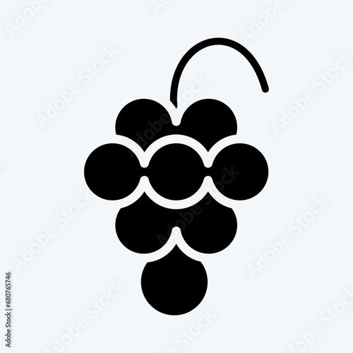 Icon Grape. suitable for education symbol. glyph style. simple design editable. design template vector. simple illustration