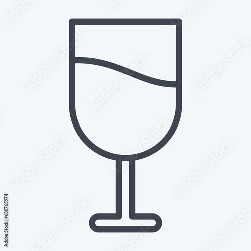 Icon Wine. suitable for education symbol. line style. simple design editable. design template vector. simple illustration