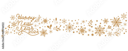 New year illustration with decoration pattern. Winter holiday and Happy new year background. 2024 New year celebration banner. Vector illustration. photo