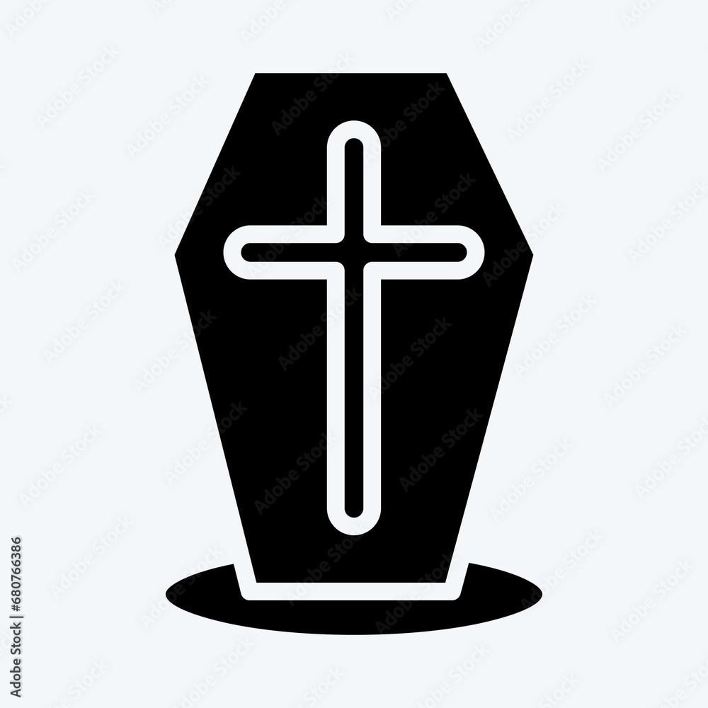 Obraz premium Icon Coffin. suitable for Halloween symbol. glyph style. simple design editable. design template vector. simple illustration