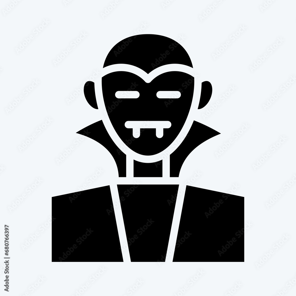 Icon Dracula. suitable for Halloween symbol. glyph style. simple design editable. design template vector. simple illustration
