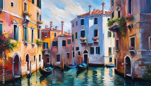 Oil painting impressionism, Venice type paintings, works of art, © Perecciv