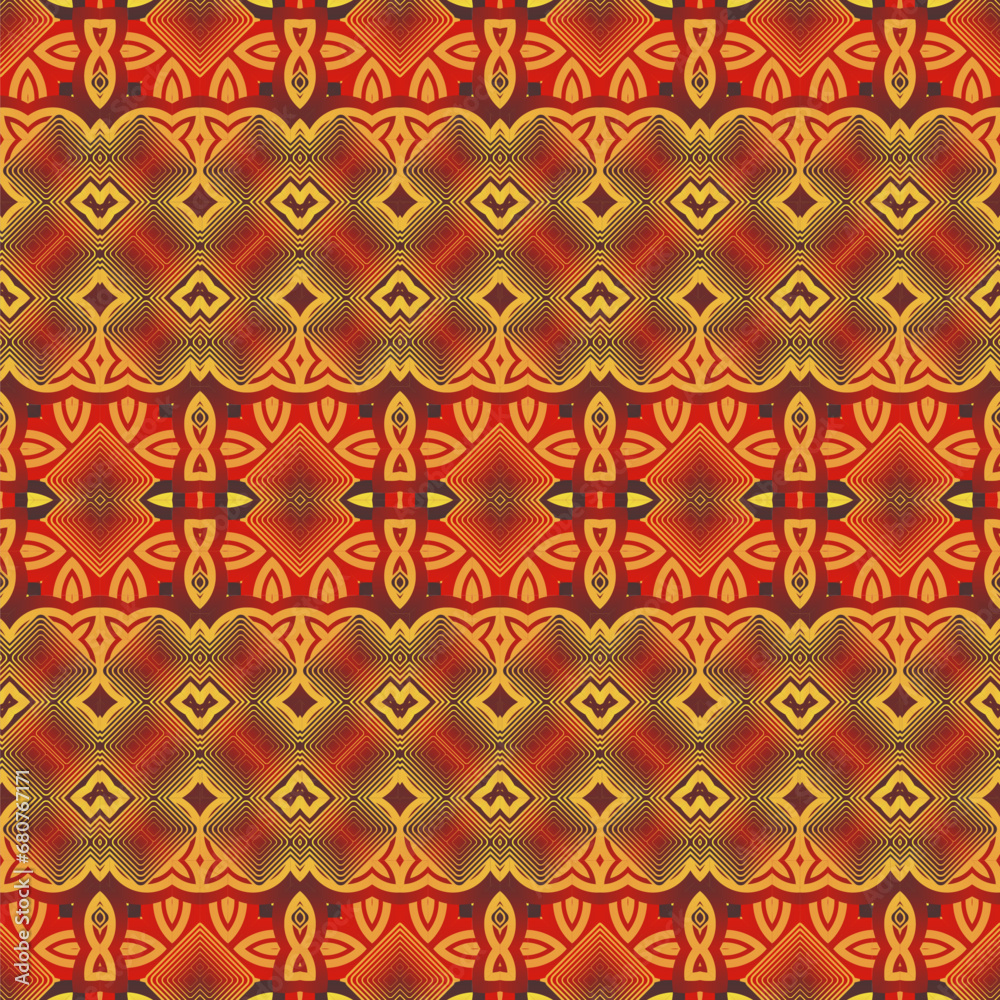 Seamless vector pattern. Colorful ethnic ornament. Arabesque style