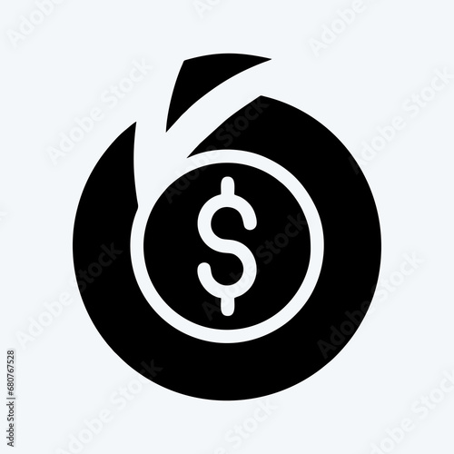 Icon Basic Income. suitable for education symbol. glyph style. simple design editable. design template vector. simple illustration