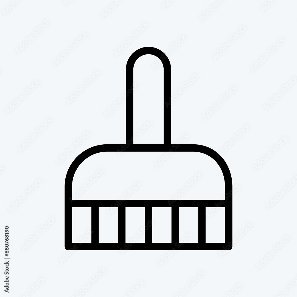 Icon Cleaning Brush. suitable for Kids symbol. line style. simple design editable. design template vector. simple illustration Icon Cleaning Brush. suitable for Kids symbol. line style. simple design editable. design template vector. simple illustration