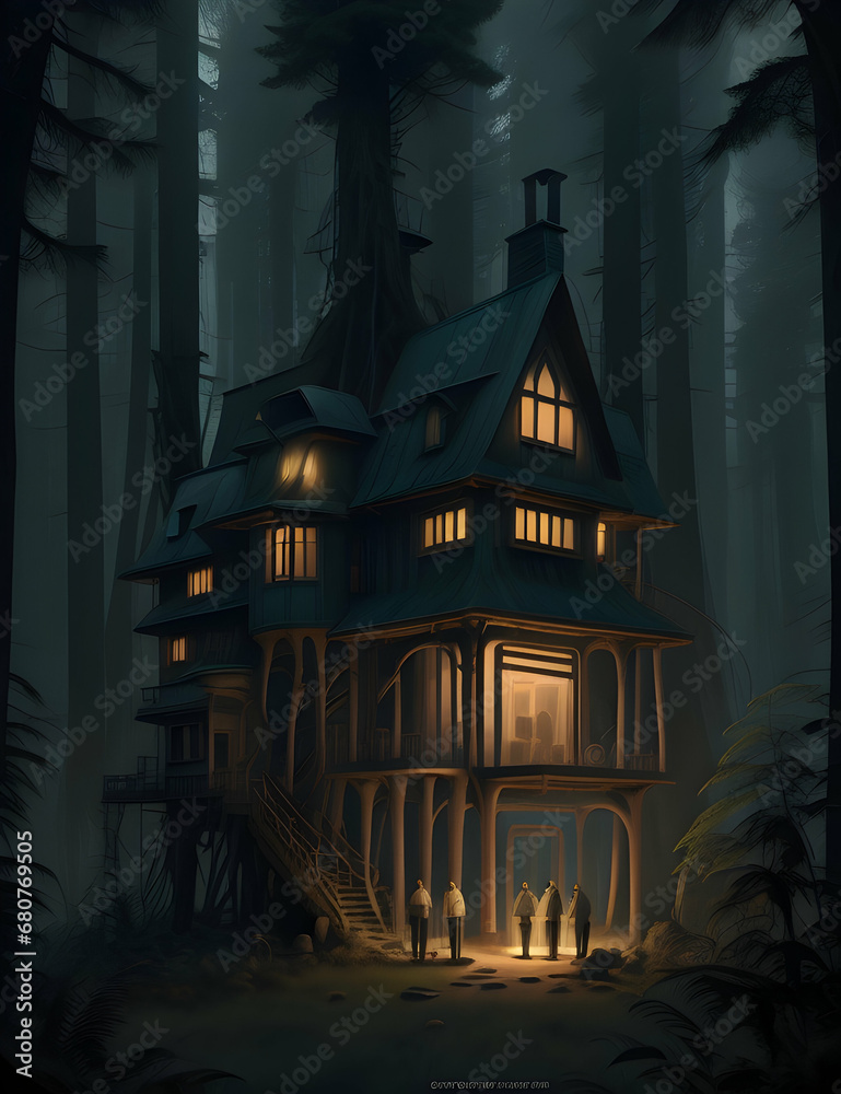 Unseen Encounters: Hidden House in the Dark Forest.