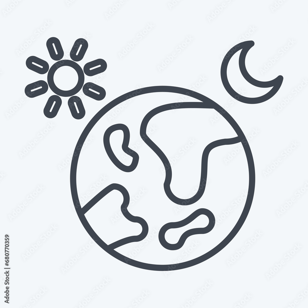 Fototapeta premium Icon Day And Night. related to Space symbol. line style. simple design editable. simple illustration