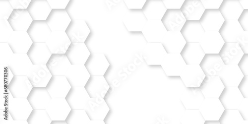 Fototapeta Naklejka Na Ścianę i Meble -  Background with hexagons White Hexagonal Background. Luxury honeycomb grid White Pattern. Vector Illustration. 3D Futuristic abstract honeycomb mosaic white background. geometric mesh cell texture.