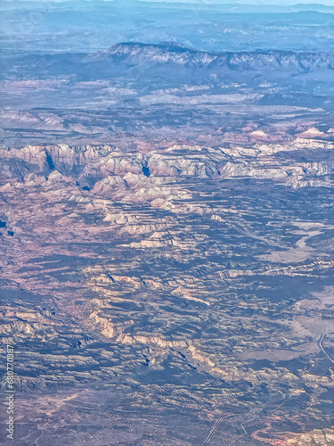 View of Bryce Canyon and Moutn Dutton from 35000 feet photo