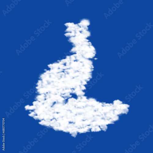 Clouds in the shape of a hare symbol on a transparent background. A symbol consisting of clouds in the center. Illustration on transparent background