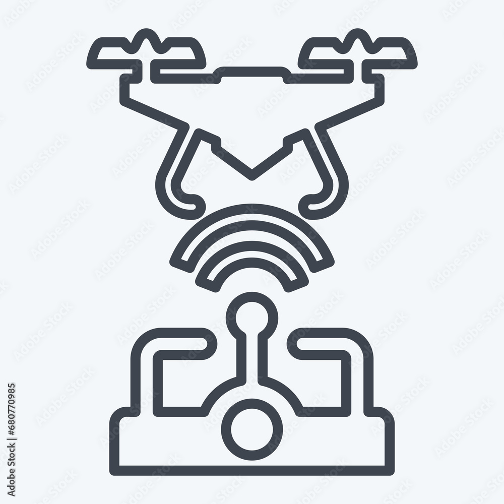 Icon Wireless Control. related to Drone symbol. line style. simple design editable. simple illustration Icon Wireless Control. related to Drone symbol. line style. simple design editable. simple illustration