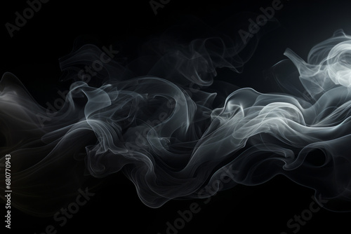 Wallpaper Mural Smoke, incense or gas in a studio with dark background by mockup space for magic effect with abstract. Fog, steam or vapor mist moving in air for cloud smog pattern by black backdrop with banner. Torontodigital.ca