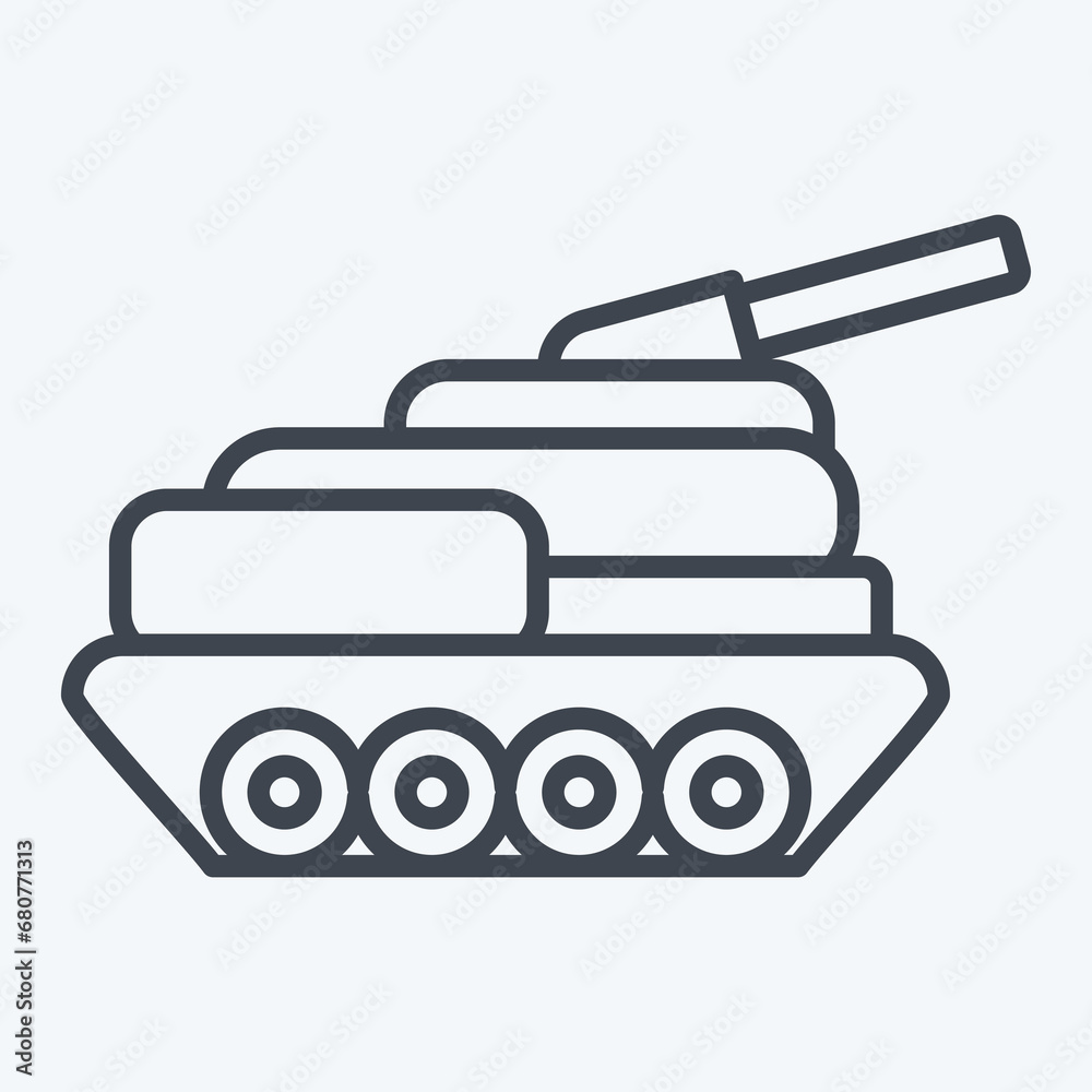 Icon Tank. related to Military symbol. line style. simple design editable. simple illustration Icon Tank. related to Military symbol. line style. simple design editable. simple illustration