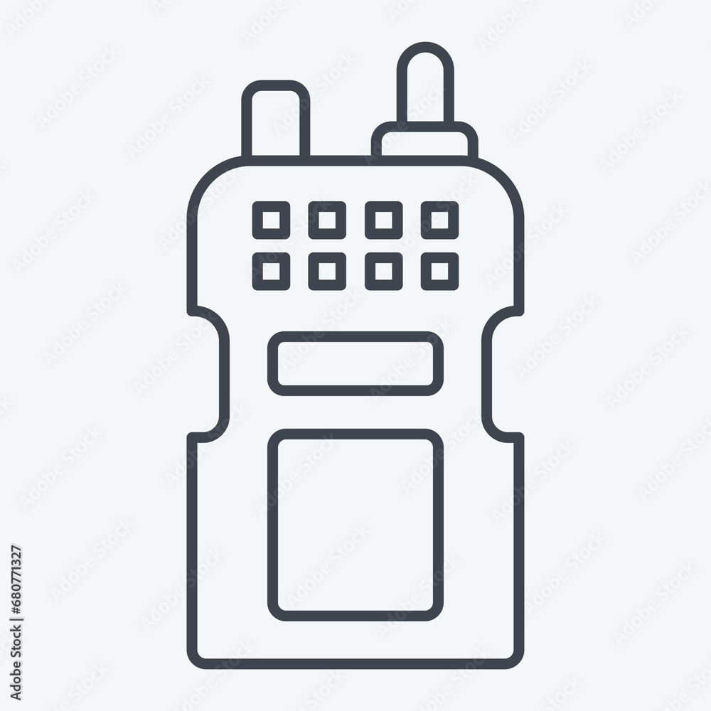Icon Walkie Talkie. related to Military symbol. line style. simple design editable. simple illustration Icon Walkie Talkie. related to Military symbol. line style. simple design editable. simple illustration