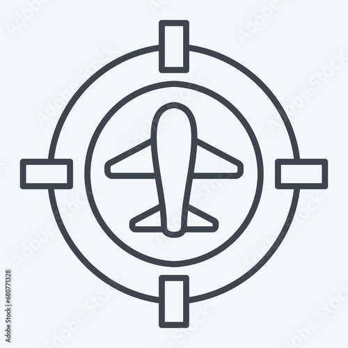 Icon Target Location. related to Military symbol. line style. simple design editable. simple illustration photo