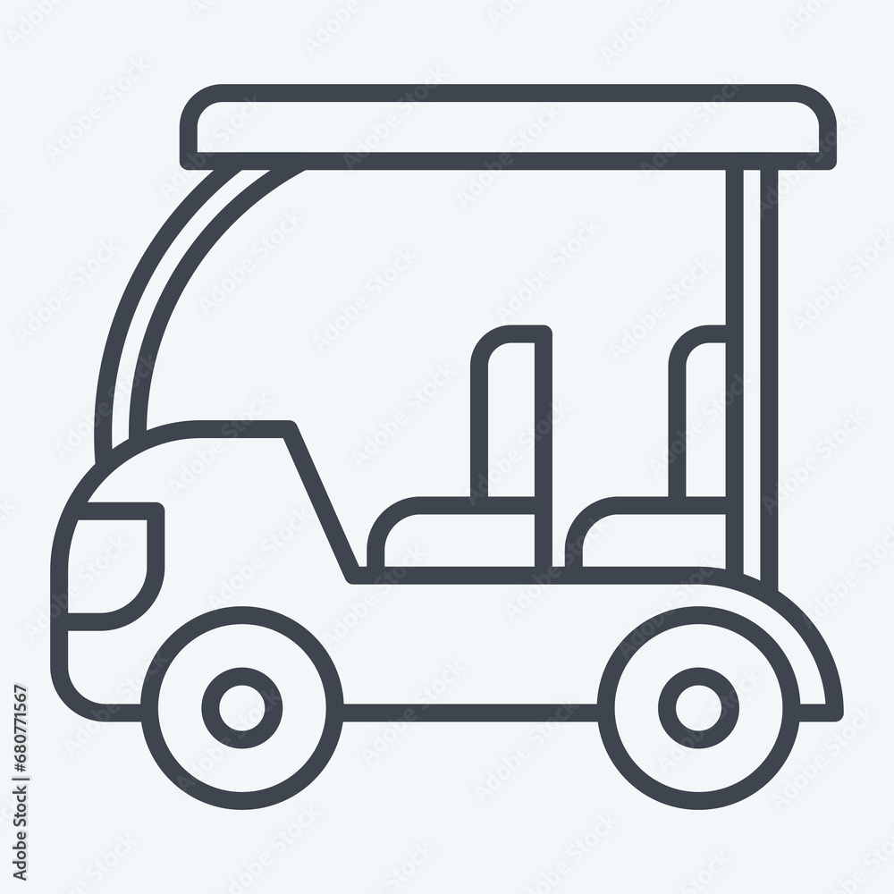 Fototapeta premium Icon Golf Cart. related to Golf symbol. line style. simple design editable. simple illustration