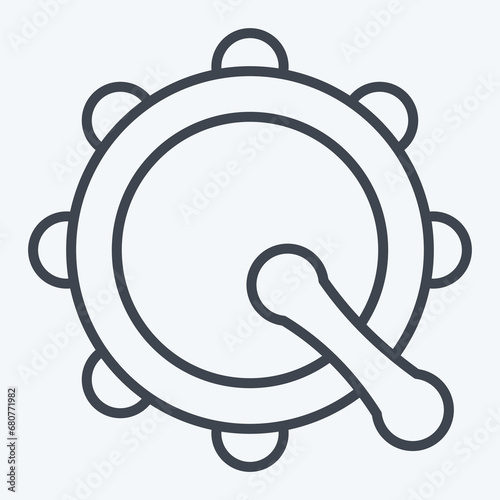 Icon Bodhran. related to Celtic symbol. line style. simple design editable. simple illustration