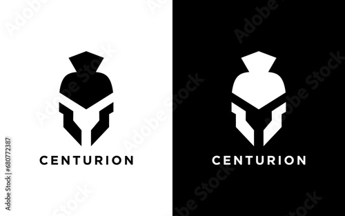 centurion warrior and letter t logo design element- security business visual identity template