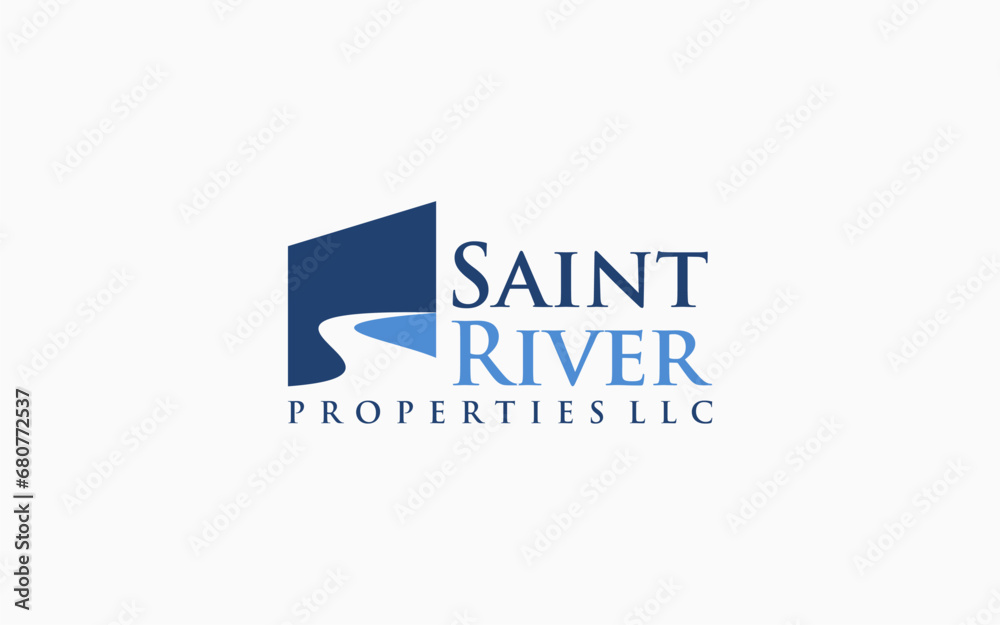 Fototapeta premium river house logo vector icon illustration