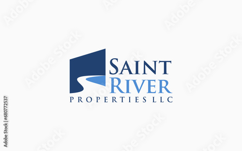 river house logo vector icon illustration
