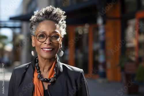senior african black businesswoman portrait