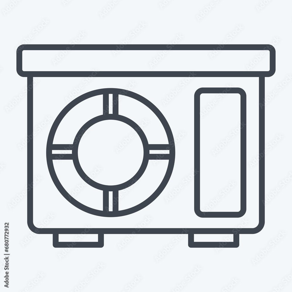 Icon Out Door Unit. related to Air Conditioning symbol. line style. simple design editable. simple illustration Icon Out Door Unit. related to Air Conditioning symbol. line style. simple design editable. simple illustration