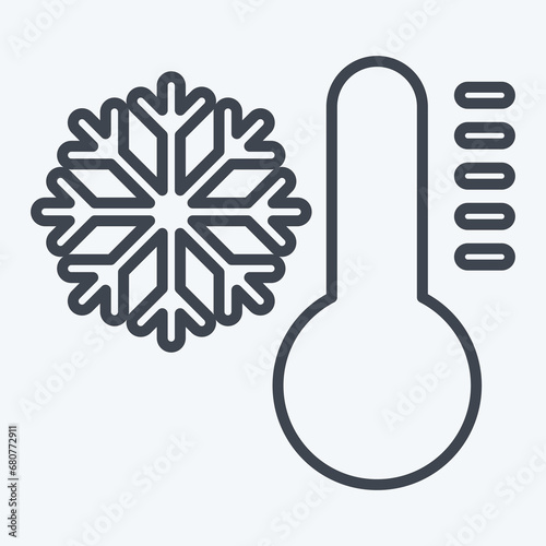 Icon Cold. related to Air Conditioning symbol. line style. simple design editable. simple illustration