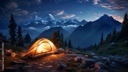 tent in the mountains at night © Love Mohammad