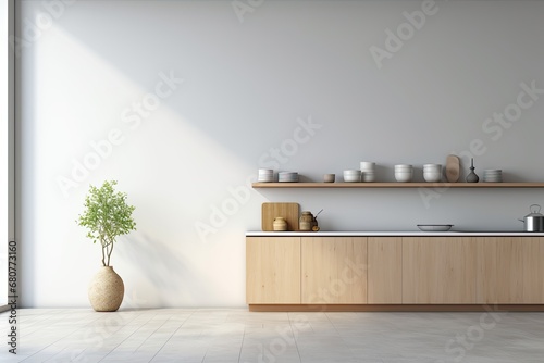 Minimalist kitchen interior background