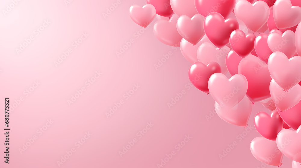 Pink heart-shaped balloon PPT background poster web page, Valentine's Day, holiday party background