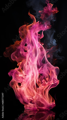 Wallpaper Mural Flame, fire and blaze in a studio with dark background by mockup space for orange explosion in abstract. Burning, heat and pattern movement for fireplace, barbecue and hot danger by black backdrop Torontodigital.ca