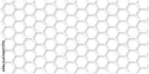 Fototapeta Naklejka Na Ścianę i Meble -  Background with hexagons White Hexagonal Background. Luxury honeycomb grid White Pattern. Vector Illustration. 3D Futuristic abstract honeycomb mosaic white background. geometric mesh cell texture.