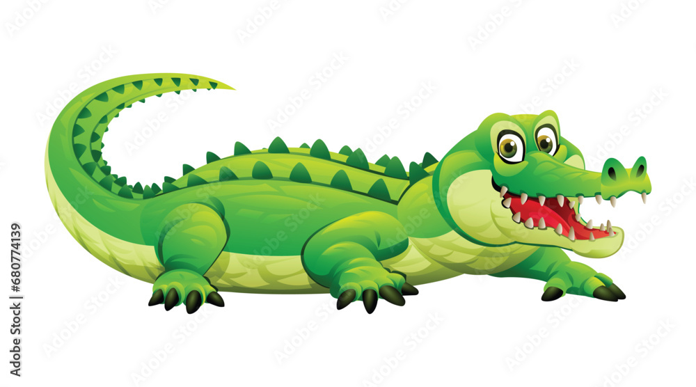 Crocodile cartoon illustration isolated on white background Crocodile cartoon illustration isolated on white background