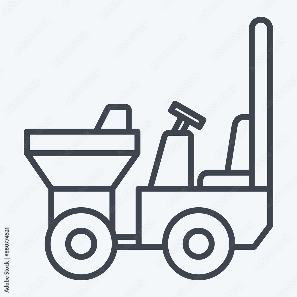 Icon Dumper. related to Construction Vehicles symbol. line style. simple design editable. simple illustration