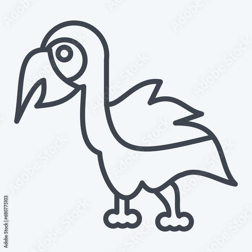 Icon Animal. related to Prehistoric symbol. line style. simple design editable. simple illustration