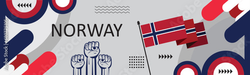 Norway national day banner design. Norwegian flagcolor background,independence day banner background..eps
