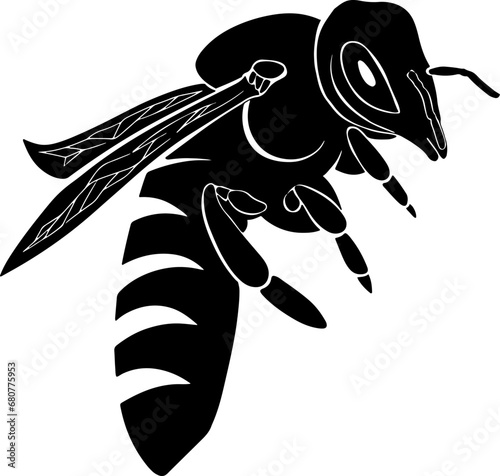 bee wasp silhouette illustration