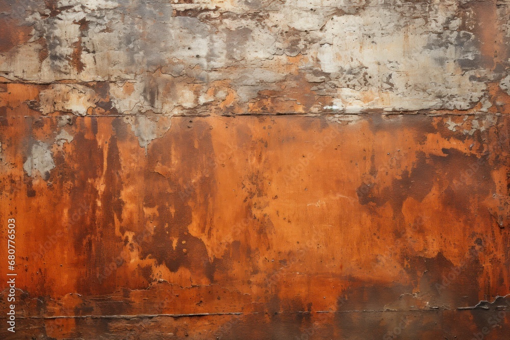Obraz premium Empty rusted metal sheet background texture. Generative AI.