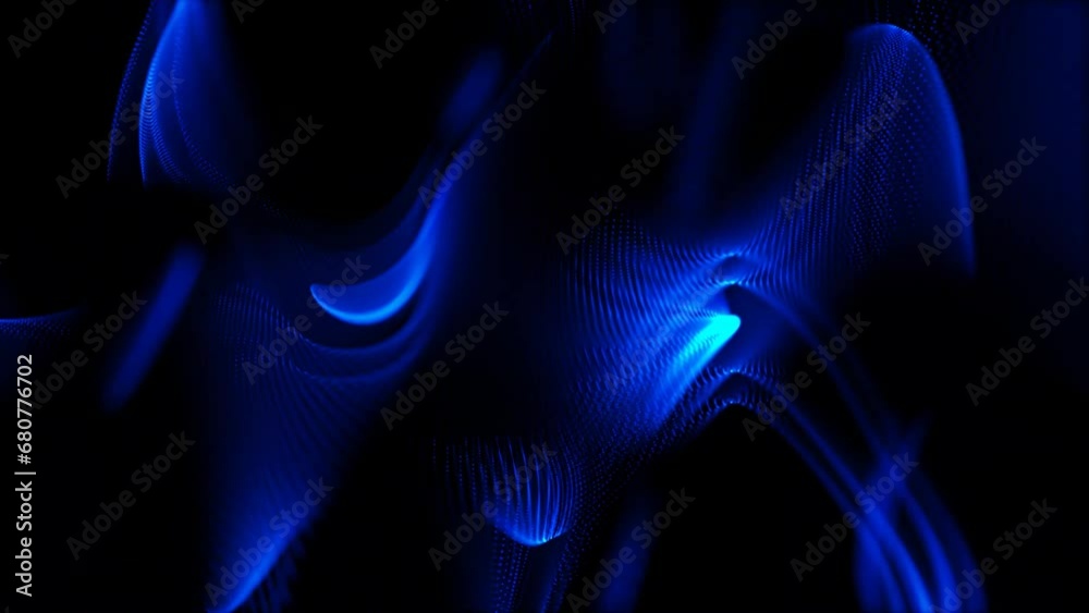 Abstract technology and science background. Geometric blue color background technology background dynamic wave pattern dark digital particles background. Abstract technology and science background. Geometric blue color background technology background dynamic wave pattern dark digital particles background.