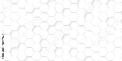 Background with hexagons White Hexagonal Background. Luxury honeycomb grid White Pattern. Vector Illustration. 3D Futuristic abstract honeycomb mosaic white background. geometric mesh cell texture.