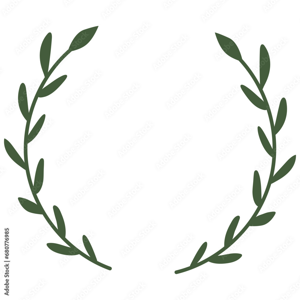 Floral circular branch icons. Laurel wreath icons. Wreath icon set. Isolated wreaths symbols. - obrazy, fototapety, plakaty 