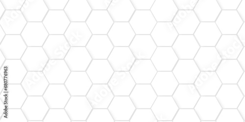 Background with hexagons White Hexagonal Background. Luxury honeycomb grid White Pattern. Vector Illustration. 3D Futuristic abstract honeycomb mosaic white background. geometric mesh cell texture. © MdLothfor