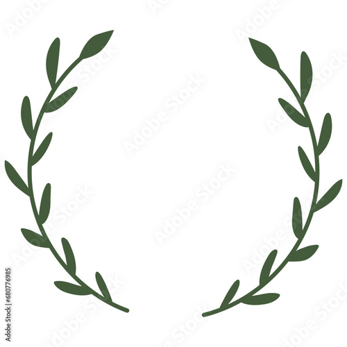 Floral circular branch icons. Laurel wreath icons. Wreath icon set. Isolated wreaths symbols.
